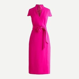 J.Crew Faux Wrap Dress Pink Size 4 NWT